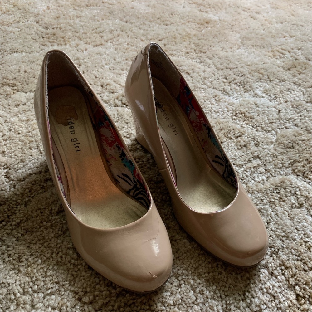 Nude Madden Girl wedge heels